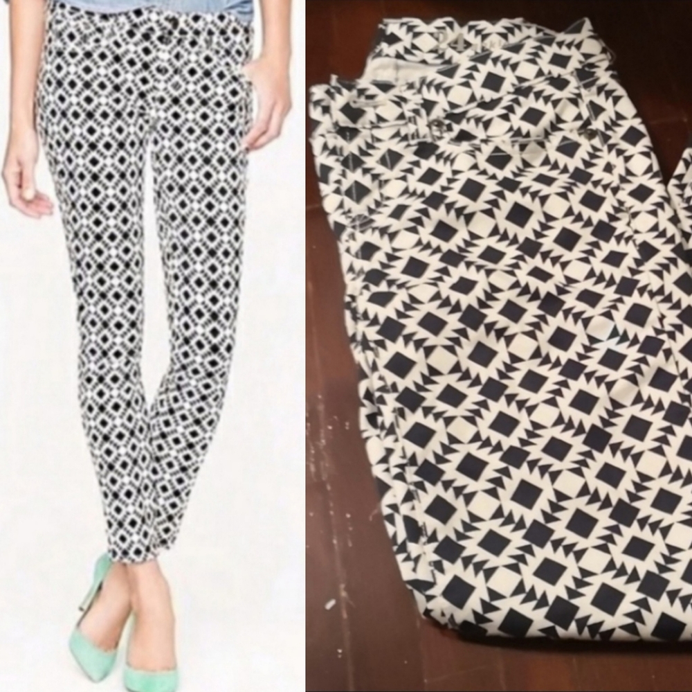 J Crew Toothpick Print Ankle Jeans